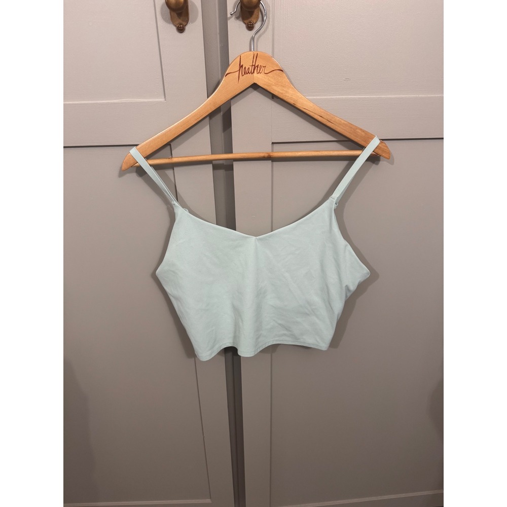 Athleta Aurora Crop Tank Mint Green V-Neck Adjustable Straps Womens Large L